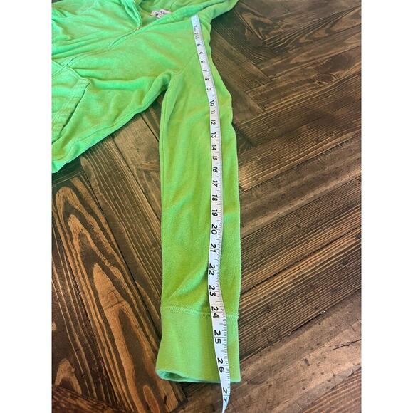 Juicy Couture Terry Cloth Tracksuit Jacket Women M Top Green Y2K Grunge Hooded - Picture 7 of 11